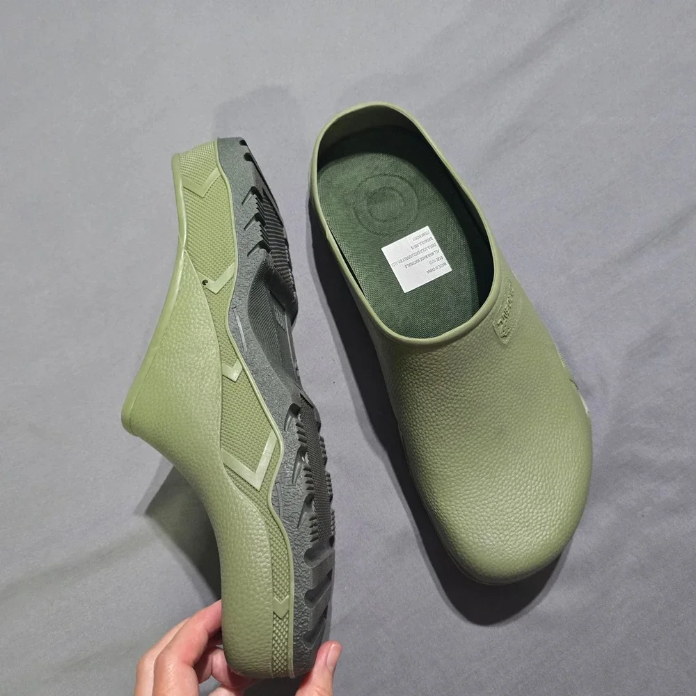 Gardenline Clogs 11/12 Olive Green Rubber Utility Slip-On Garden Rain Outdoors
